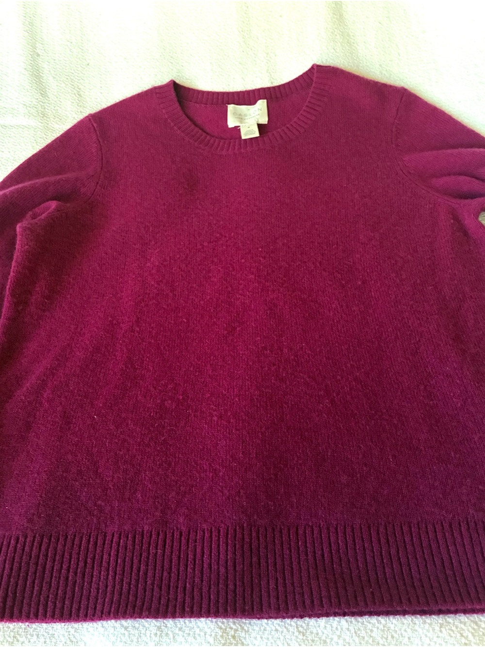 Caslon 100% Cashmere Women's Crewneck Sweater in Fuchsia - Picture 4 of 7